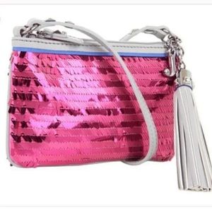 Juicy Couture BOUTIQUE Sequin Louisa crossbody pink cross body purse bag NWT